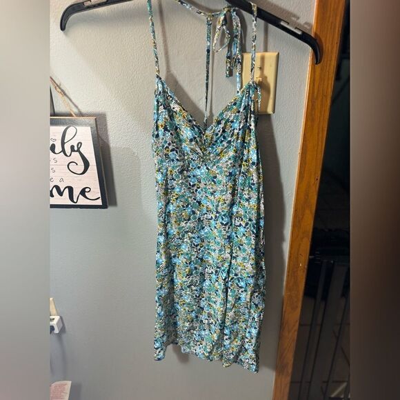 Wild Fable Woven Sleeveless Fit & Flare Dress Blue Floral Size NWT Size M or XL - Picture 15 of 16